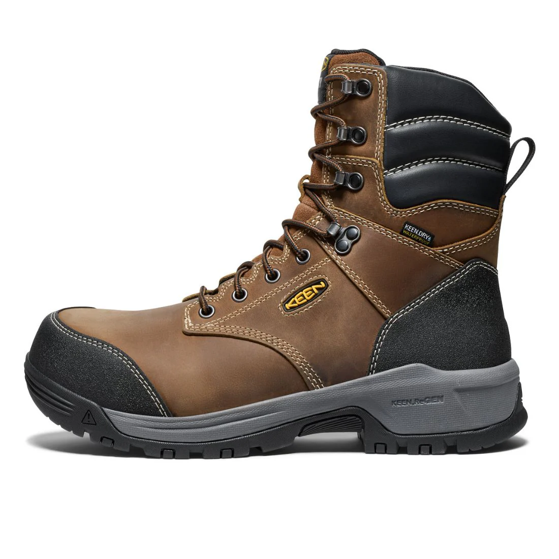 Keen Evanston Botte de travail imperméable à bout composite de 8 po pour hommes - 1029670 Brun - Image 3