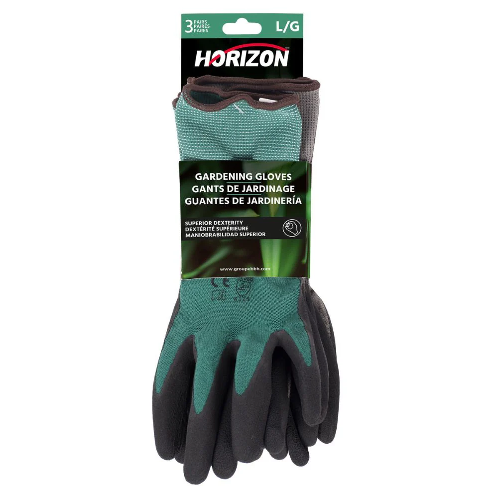 Lot de 3 gants de jardinage enduits de mousse de latex Worktuff 51147 - Vert - Image 5