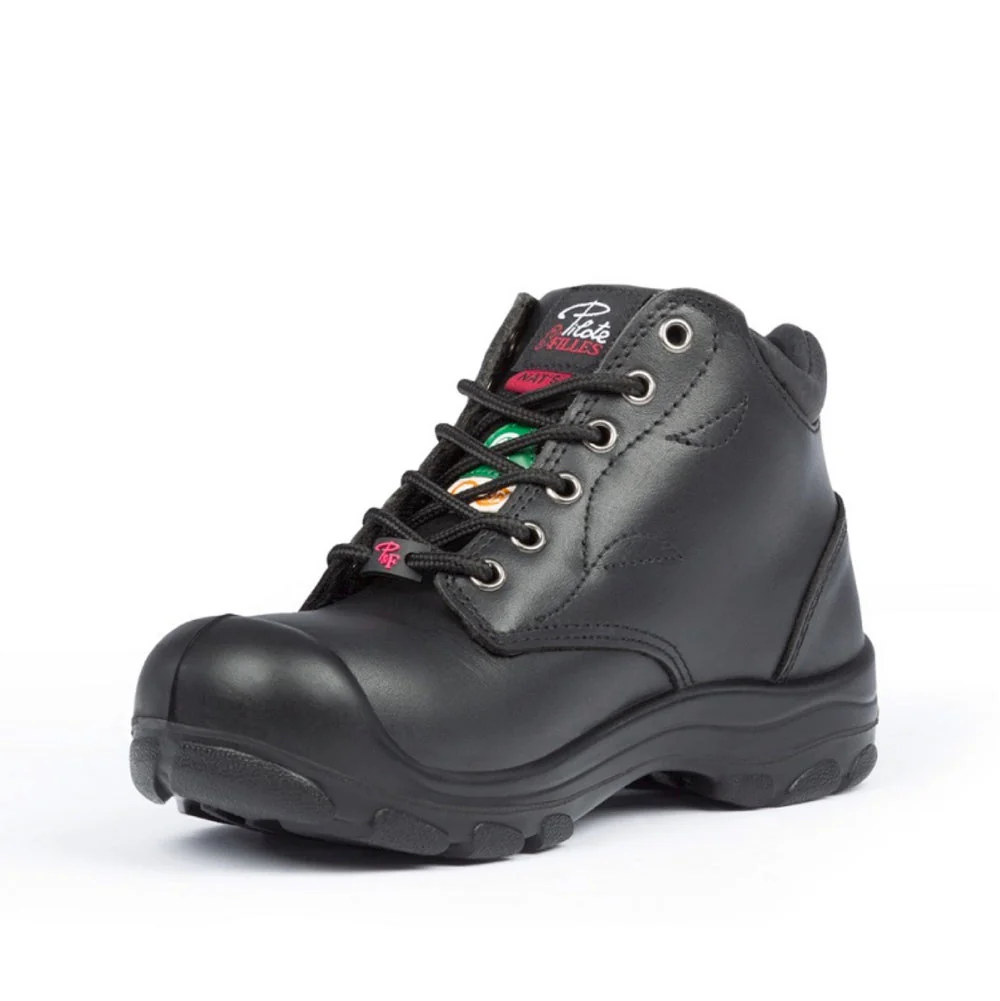Botte de travail en cuir P&F S559 de 6 po pour femmes à embout d'acier - Noir - Image 3