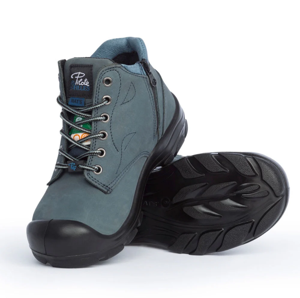 Botte de travail P&F S556 avec fermeture éclair latérale de 6 po pour femmes à embout en acier - Marine - Image 8