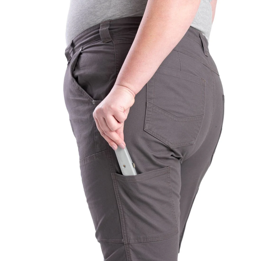Pantalon Berne Flex Softstone Double-Front Duck pour femme WP922 - Titane Gris - Image 3