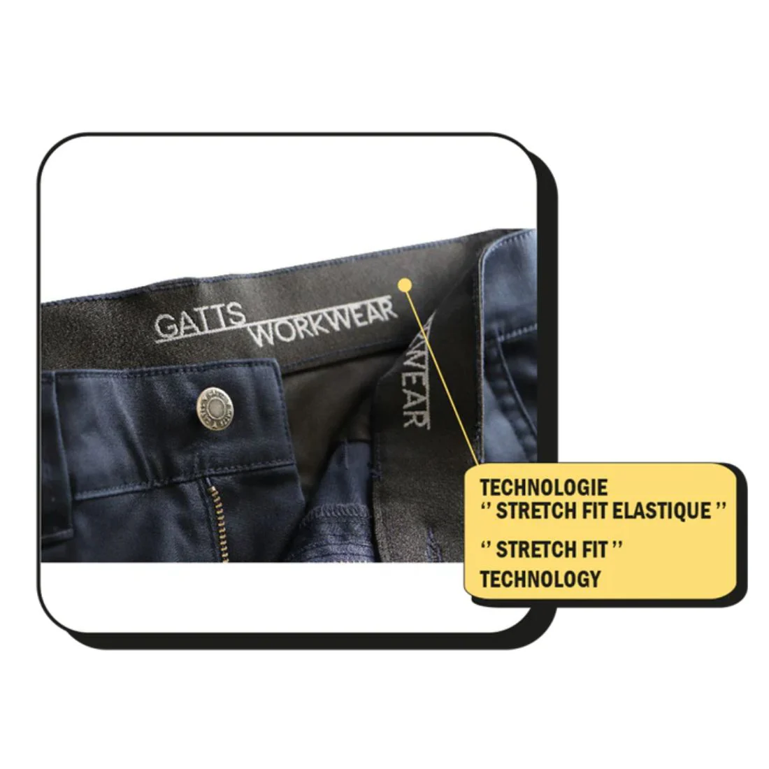Pantalon de travail Gatts extensible pour femmes 013EX - Noir - Image 4