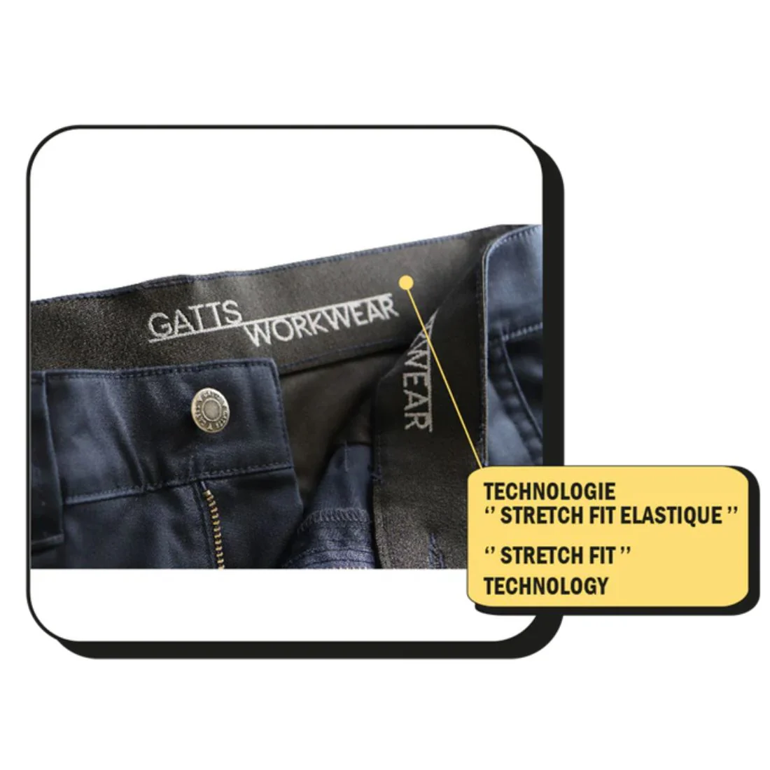 Pantalon de travail Gatts extensible pour hommes 011EX - Gris - Image 3