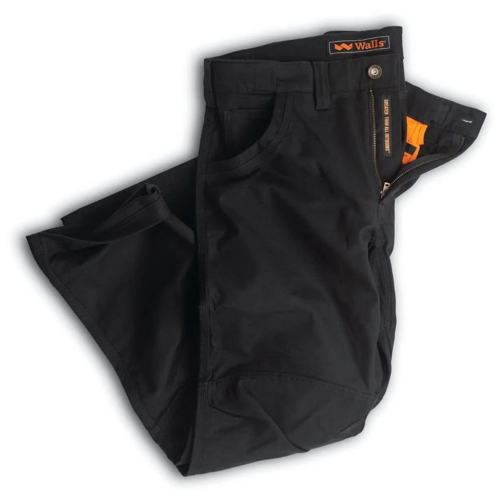 Pantalon de travail Walls Duck Ditchdigger toutes saisons en sergé à double genou pour hommes YP96 - Noir - Image 3