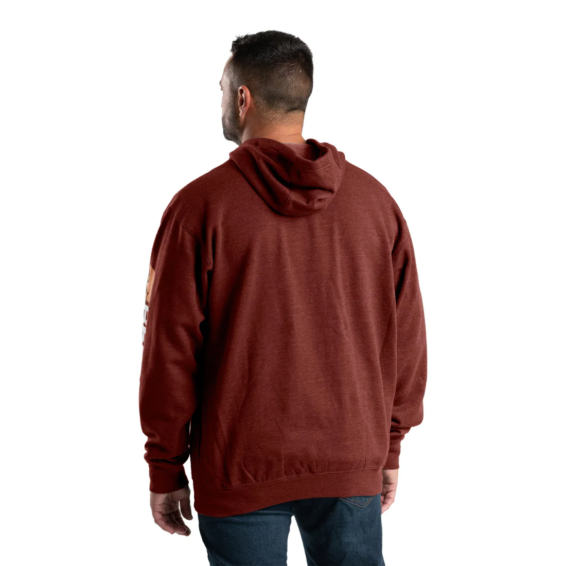 Pull à capuche à manches signature Berne pour hommes SP401 - Rouge brique - Image 2