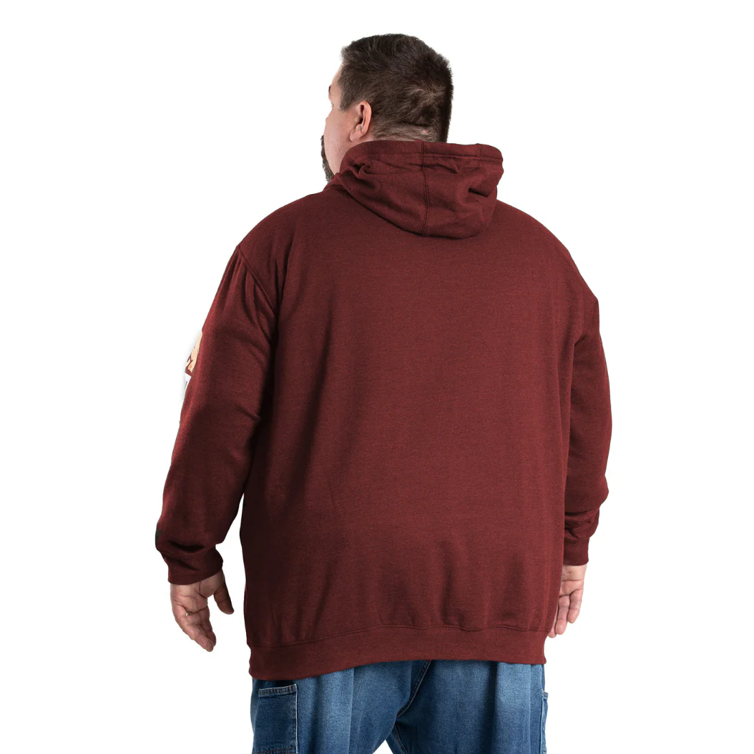 Pull à capuche à manches signature Berne pour hommes SP401 - Rouge brique - Image 3