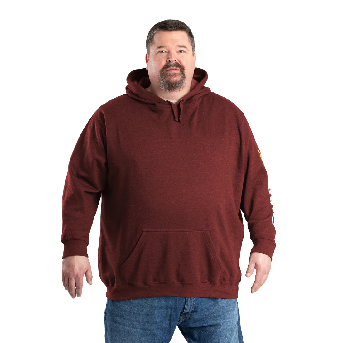 Pull à capuche à manches signature Berne pour hommes SP401 - Rouge brique - Image 4