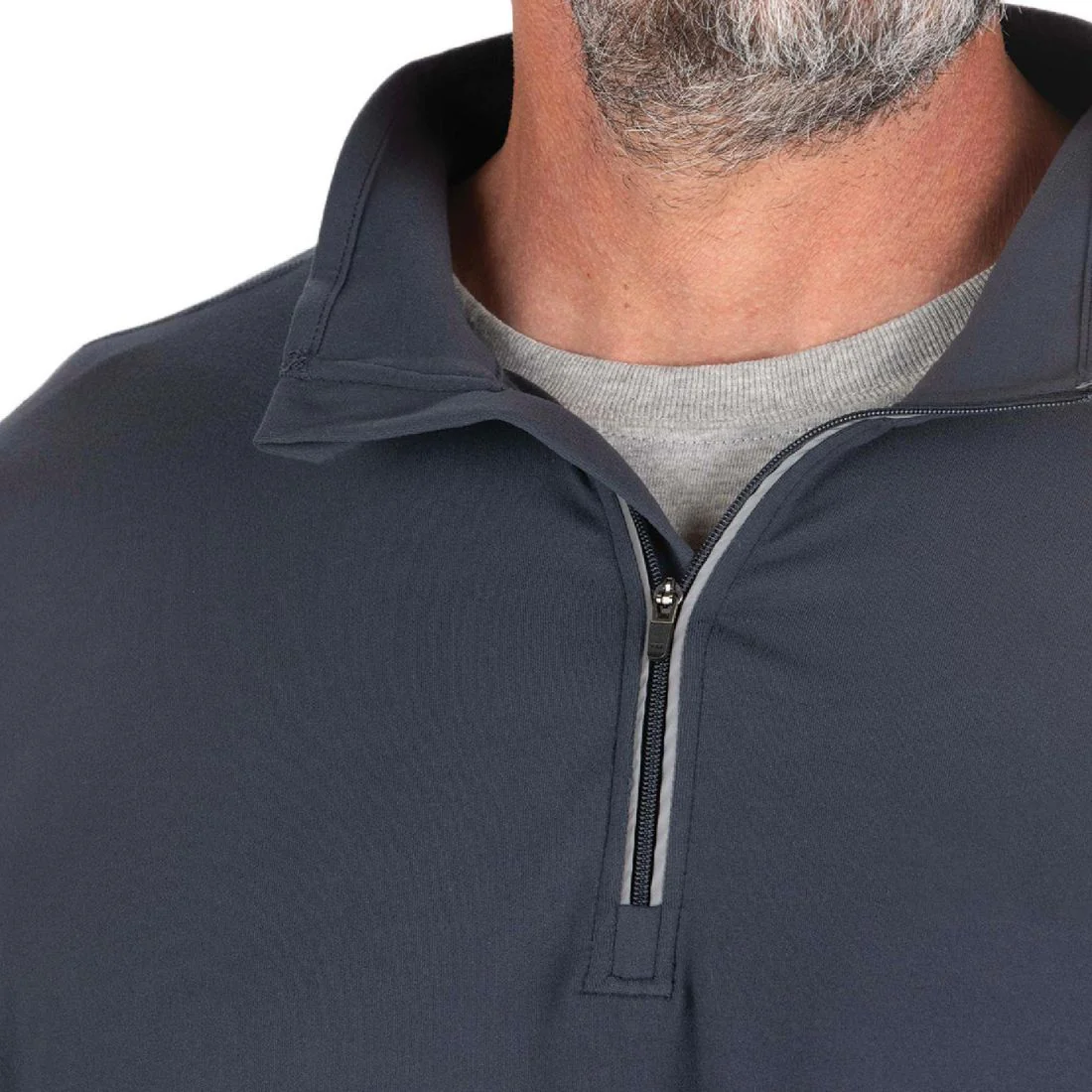 Pull mi-lourd Berne UPF 1/4 zip pour homme SH14 - Bleu marine - Image 5