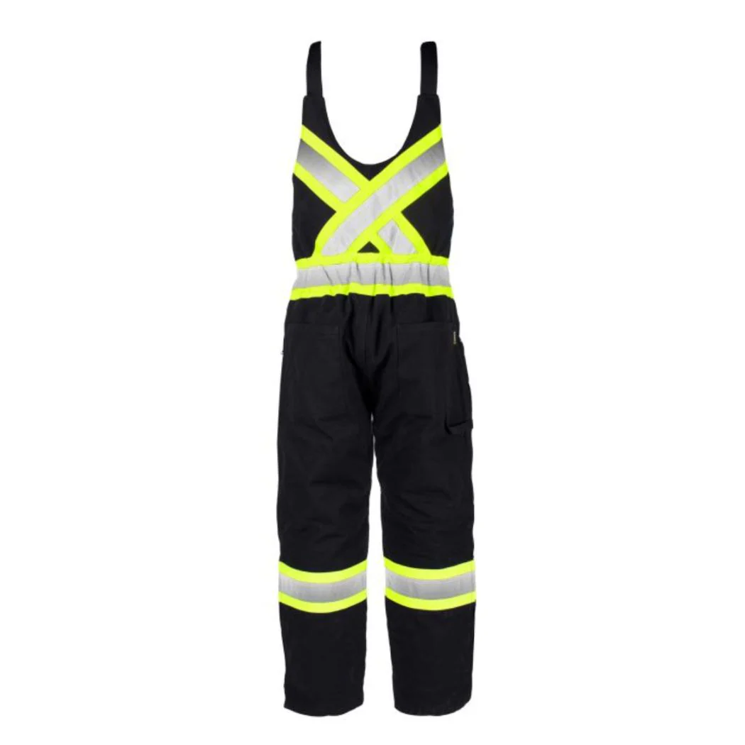 Salopette de travail isolée en toile haute visibilité Terra pour hommes 116569 - Noir - Image 2