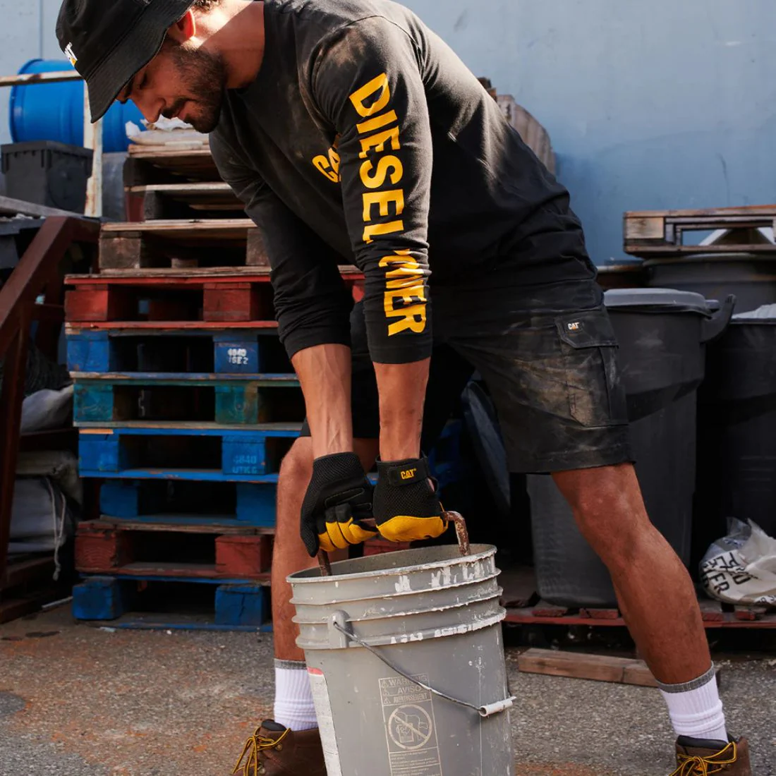 Short de travail en ripstop CAT pour homme 1080035 - Noir - Image 3