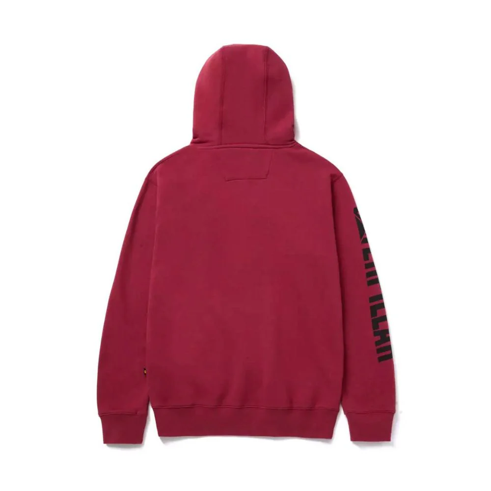 Sweat à capuche avec bannière de marque CAT pour hommes - Rouge 1910709 - Image 4
