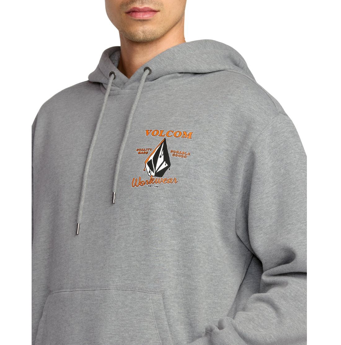 Sweat à capuche graphique Volcom pour homme A4132503 - Gris - Image 5
