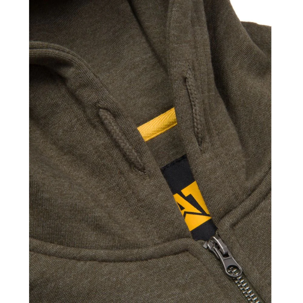 Sweat-shirt de travail à capuche entièrement zippé CAT pour hommes - Vert armée W10840 - Image 3