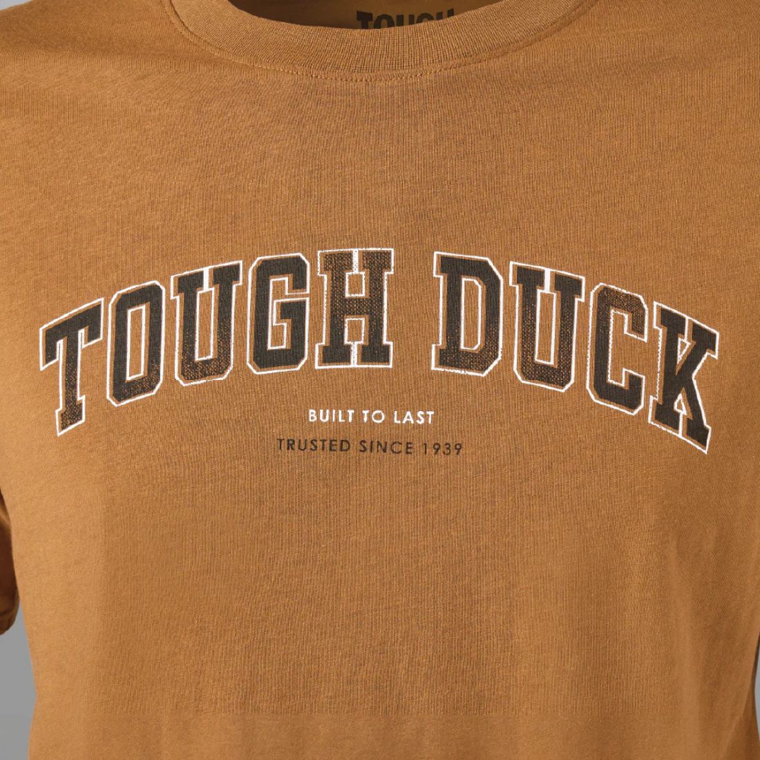 T-shirt à manches courtes avec logo Tough Duck pour homme WT08 - Brun - Image 2