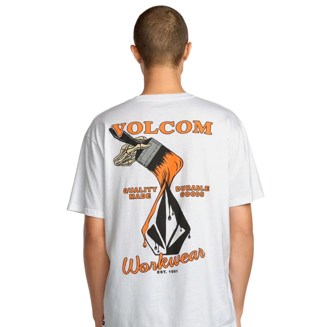 T-shirt à manches courtes Volcom pour homme, émaillé, A5032505 - Blanc - Image 2
