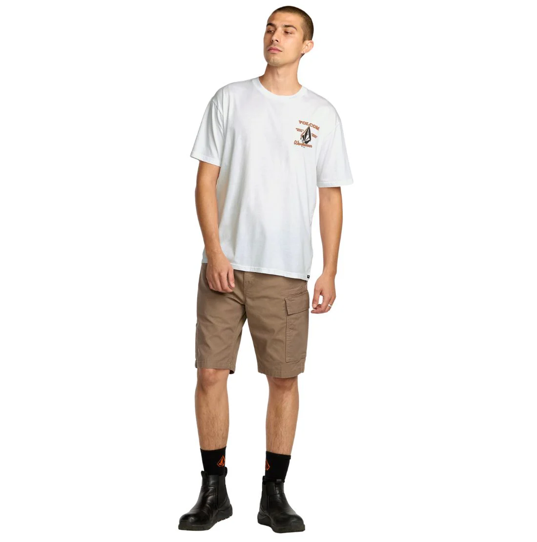 T-shirt à manches courtes Volcom pour homme, émaillé, A5032505 - Blanc - Image 4