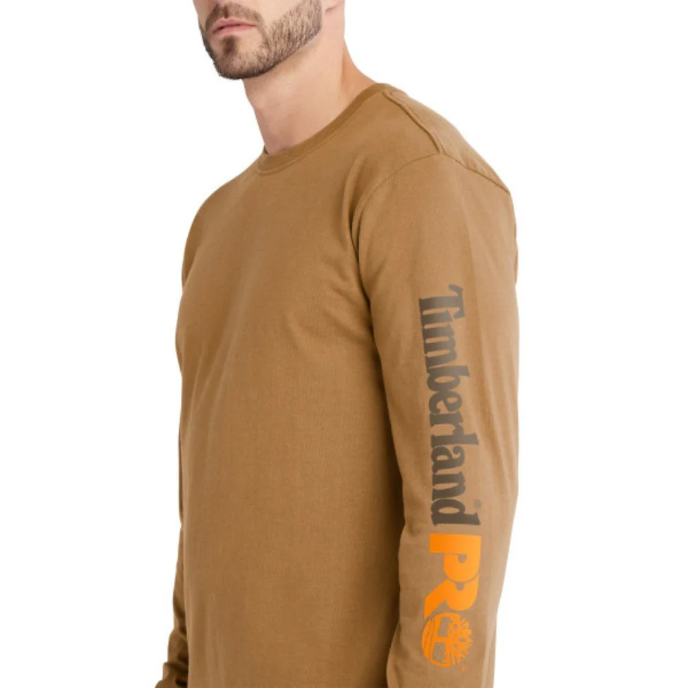 T-shirt à manches longues Timberland PRO Core Logo pour hommes - Blé - Image 3