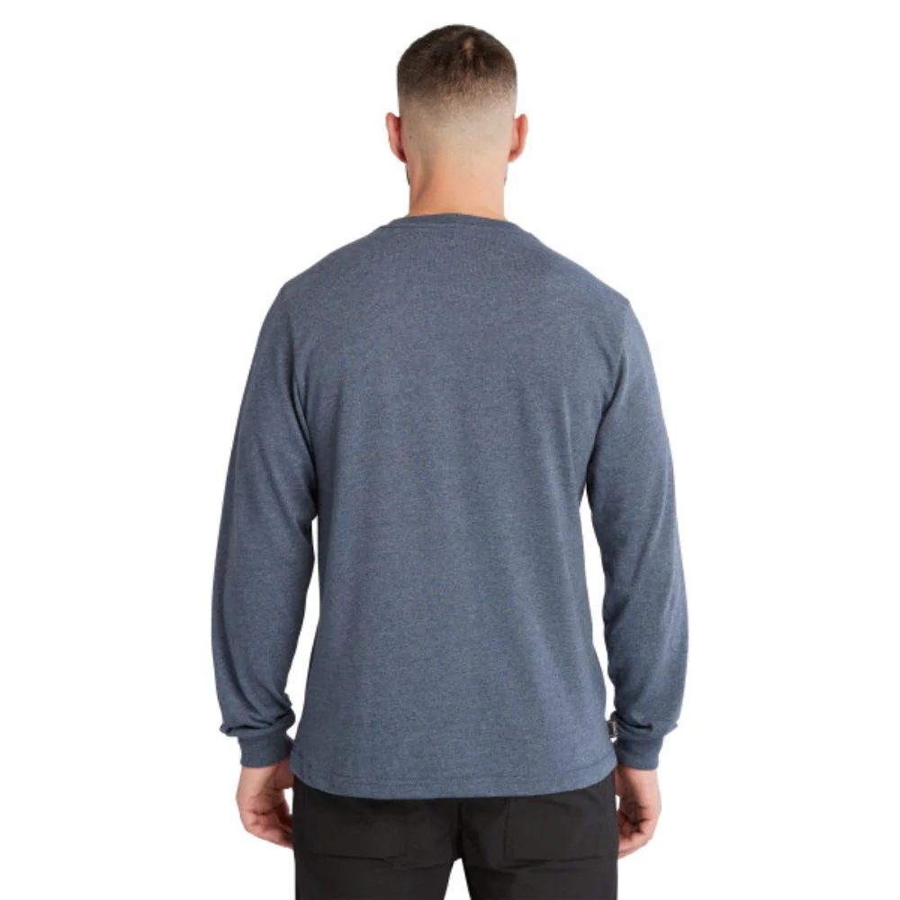 T-shirt à manches longues Timberland PRO pour hommes Core Logo - Bleu chiné - Image 2