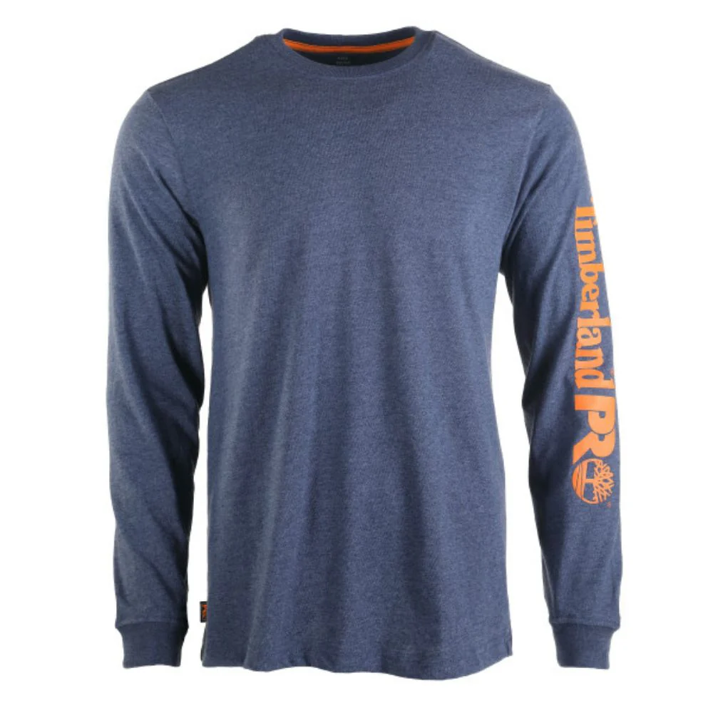 T-shirt à manches longues Timberland PRO pour hommes Core Logo - Bleu chiné - Image 7