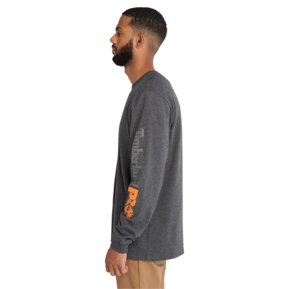 T-shirt à manches longues Timberland PRO pour hommes Core Logo - Gris - Image 6
