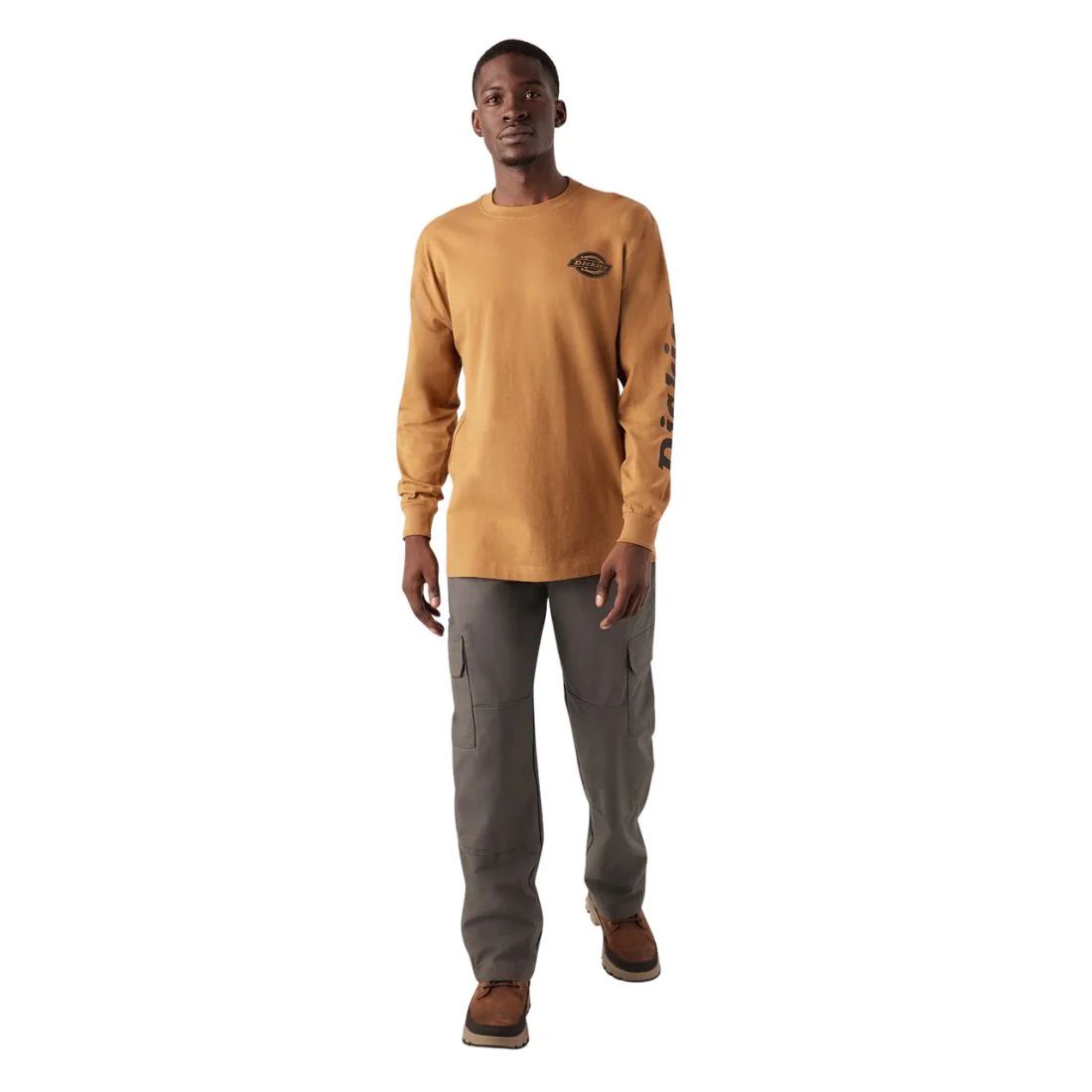 T-shirt de travail à manches longues Dickies Heavyweight Logo pour homme WL22C - Bronze - Image 4