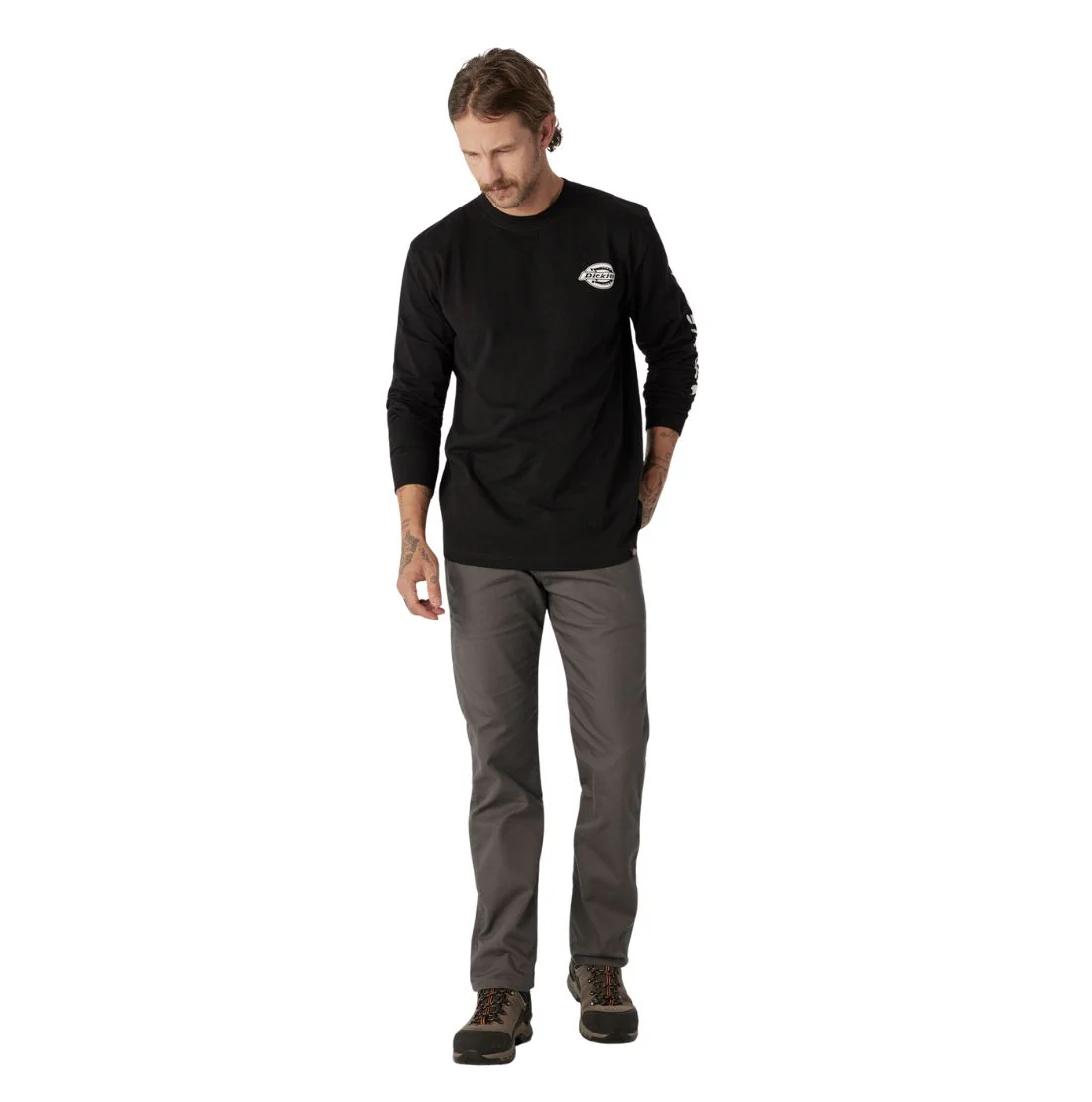T-shirt de travail à manches longues Dickies Heavyweight Logo pour homme WL22C - Noir - Image 3