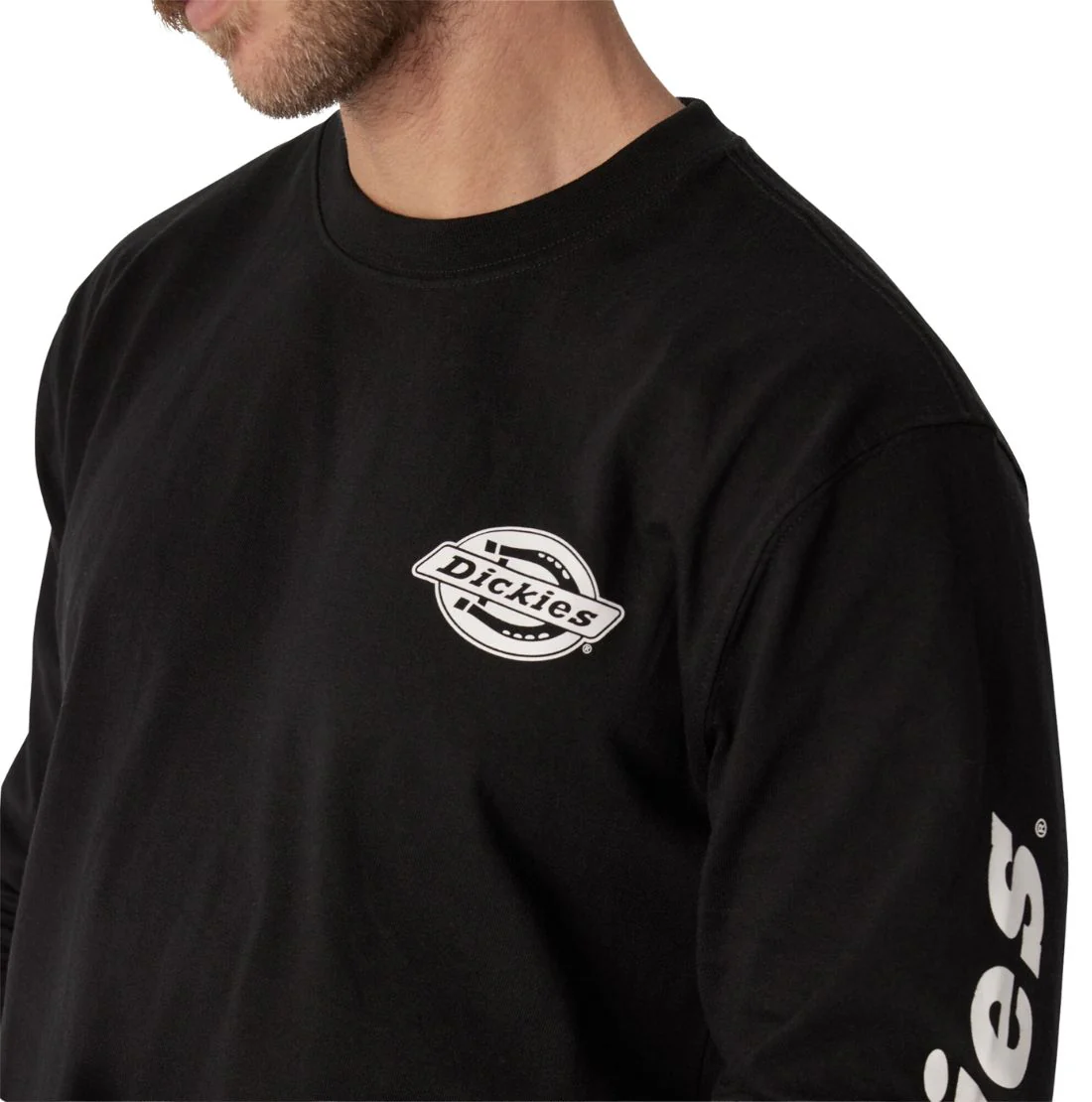 T-shirt de travail à manches longues Dickies Heavyweight Logo pour homme WL22C - Noir - Image 5