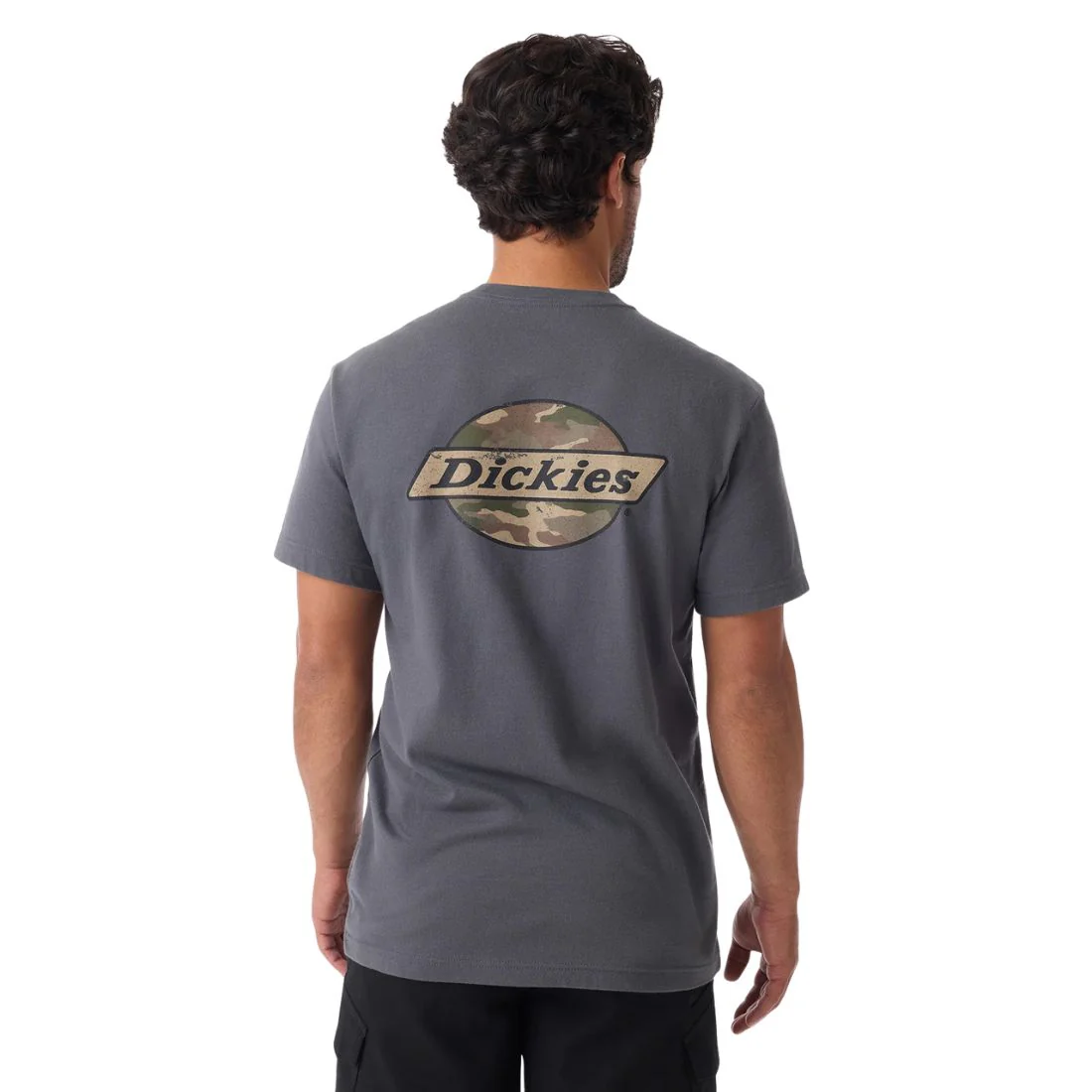 T-shirt de travail Dickie pour homme, manches courtes, logo camouflage - Gris - Image 2