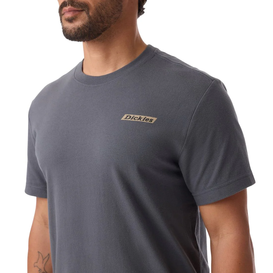 T-shirt de travail Dickie pour homme, manches courtes, logo camouflage - Gris - Image 3