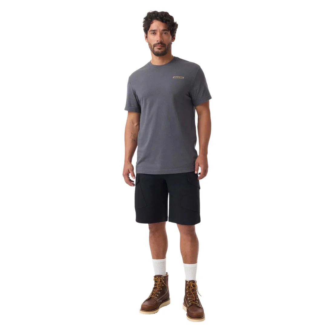 T-shirt de travail Dickie pour homme, manches courtes, logo camouflage - Gris - Image 4