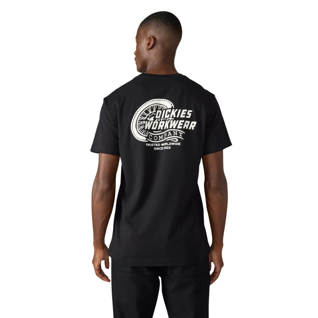 T-shirt de travail Dickie pour homme, manches courtes, motif graphique haute vitesse A87I7 - Noir - Image 2