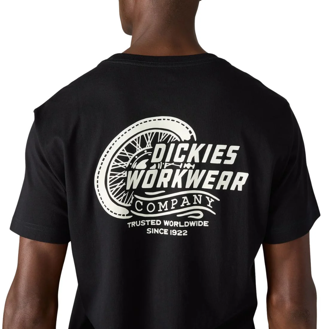 T-shirt de travail Dickie pour homme, manches courtes, motif graphique haute vitesse A87I7 - Noir - Image 5