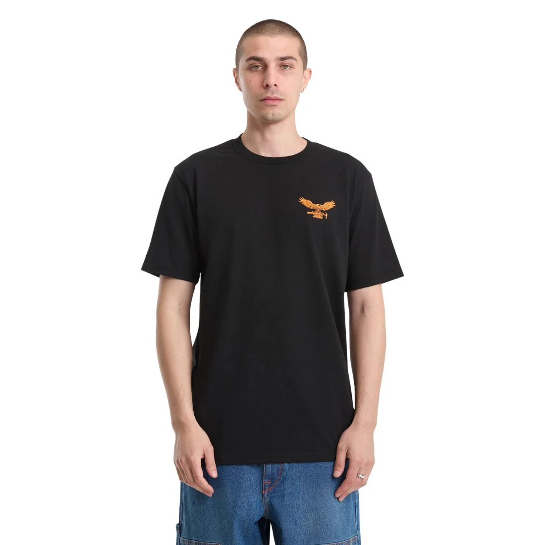 T-shirt Volcom pour homme, manches courtes, imprimé martelé, A3512605 - Noir - Image 2
