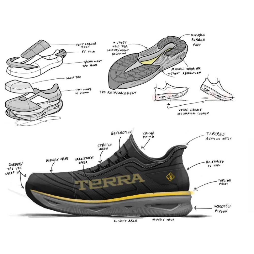 Chaussure de sécurité athlétique Terra Lites unisexe à embout composite TR0A4NRBBL - Jaune / Noir - Image 5