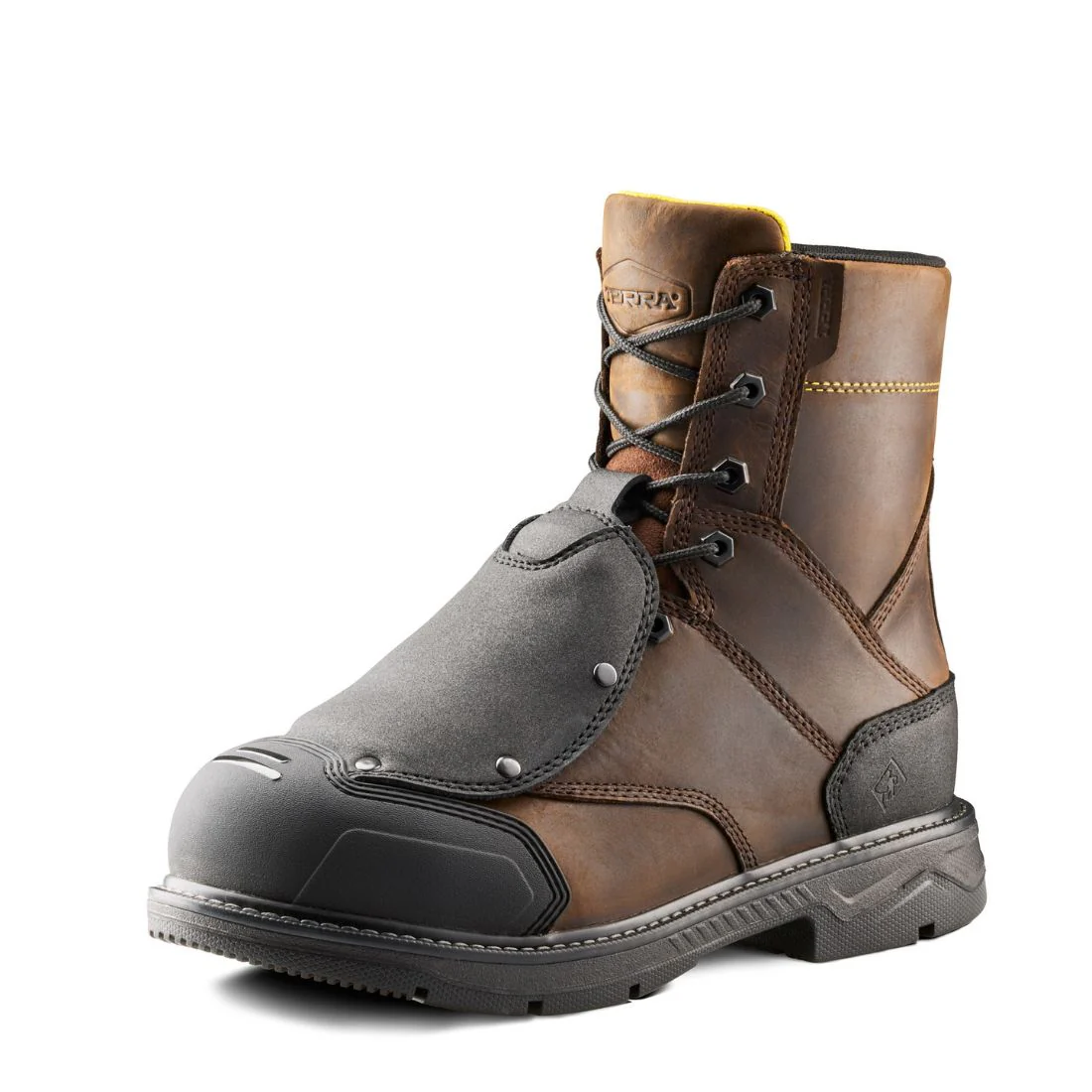 Terra Patton Botte CSA de sécurité au travail unisexe avec embout en aluminium de 8 po externe MET Guard 1314DB - Brun - Image 3