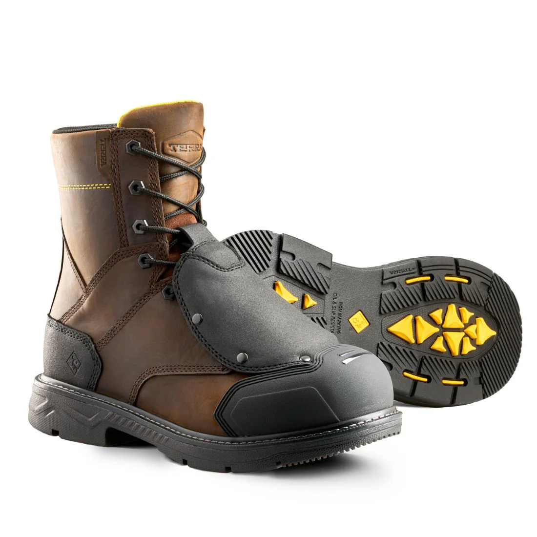 Terra Patton Botte CSA de sécurité au travail unisexe avec embout en aluminium de 8 po externe MET Guard 1314DB - Brun - Image 6