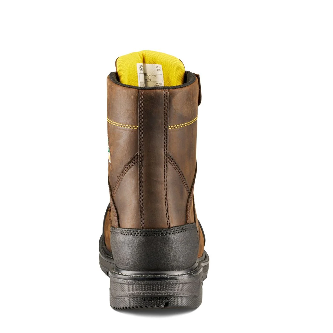 Terra Patton Botte CSA de sécurité au travail unisexe avec embout en aluminium de 8 po externe MET Guard 1314DB - Brun - Image 8