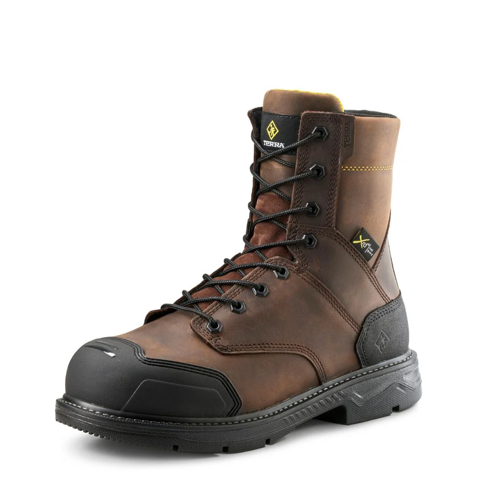 Terra Patton Botte CSA de sécurité au travail unisexe avec embout en aluminium de 8 po interne MET Guard 839KDB - Brun - Image 4