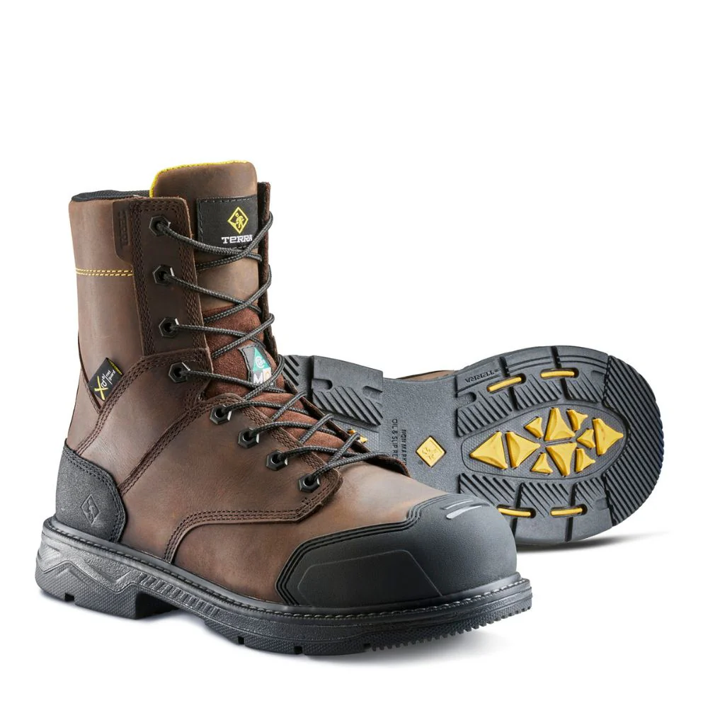 Terra Patton Botte CSA de sécurité au travail unisexe avec embout en aluminium de 8 po interne MET Guard 839KDB - Brun - Image 5