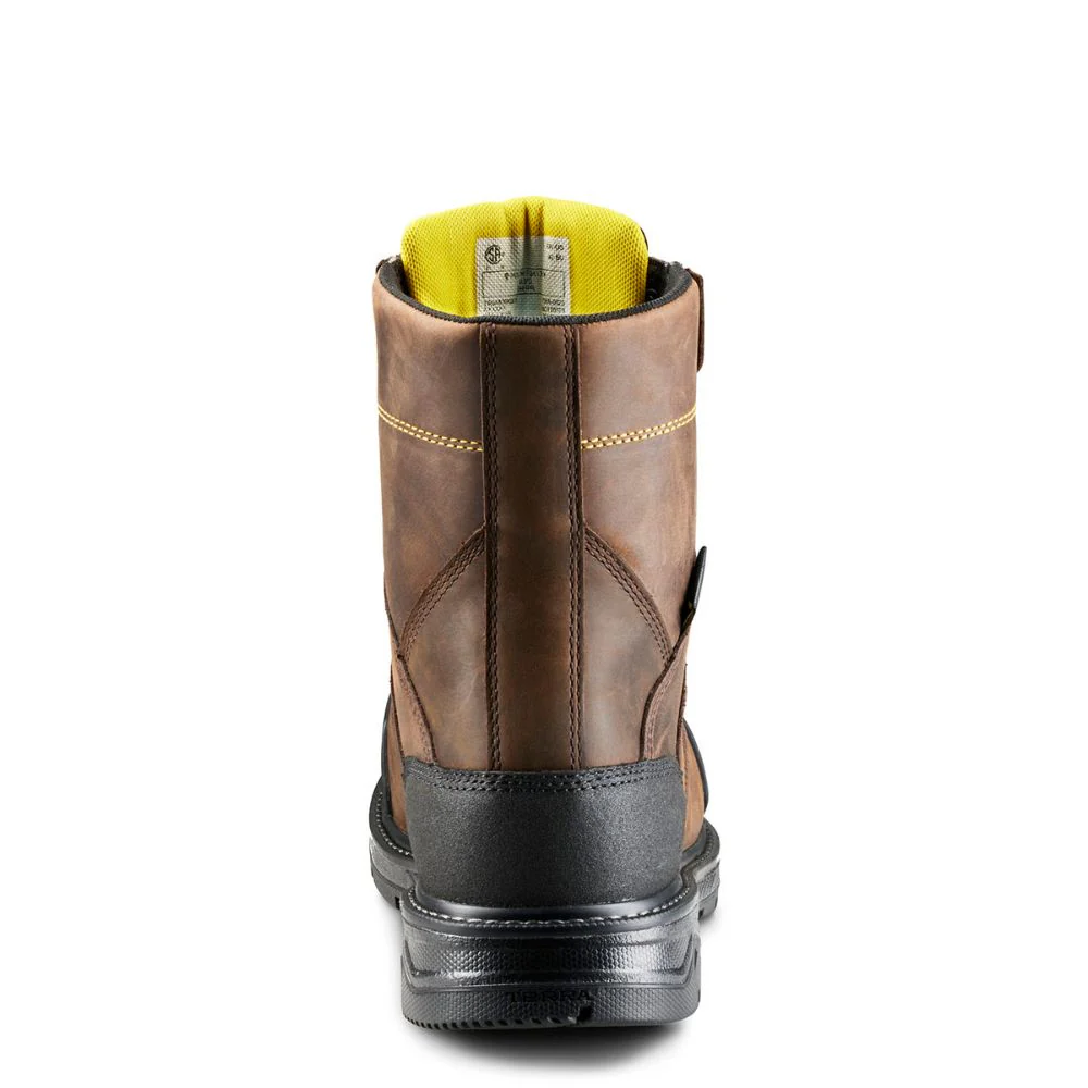 Terra Patton Botte CSA de sécurité au travail unisexe avec embout en aluminium de 8 po interne MET Guard 839KDB - Brun - Image 6