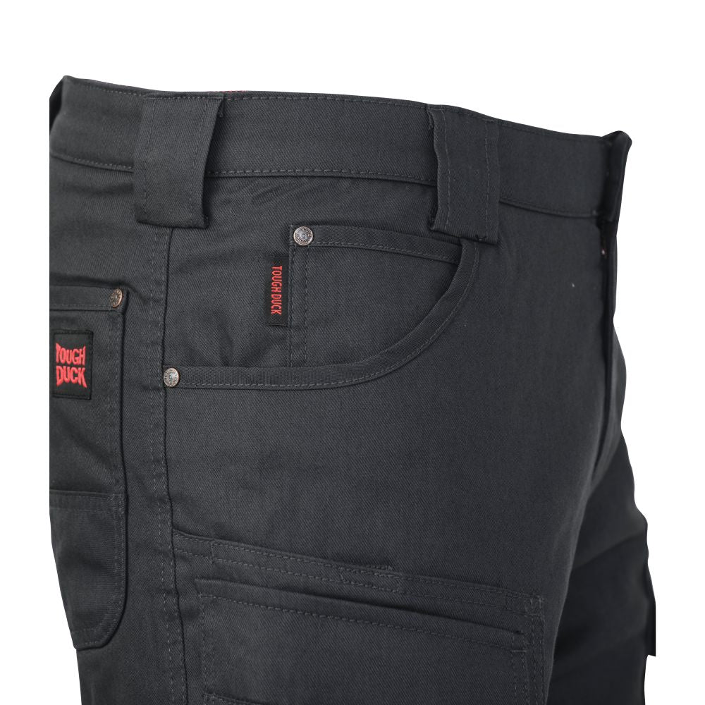 Tough Duck Pantalon cargo en sergé souple doublé de polaire pour hommes WP06 - Noir - Image 3
