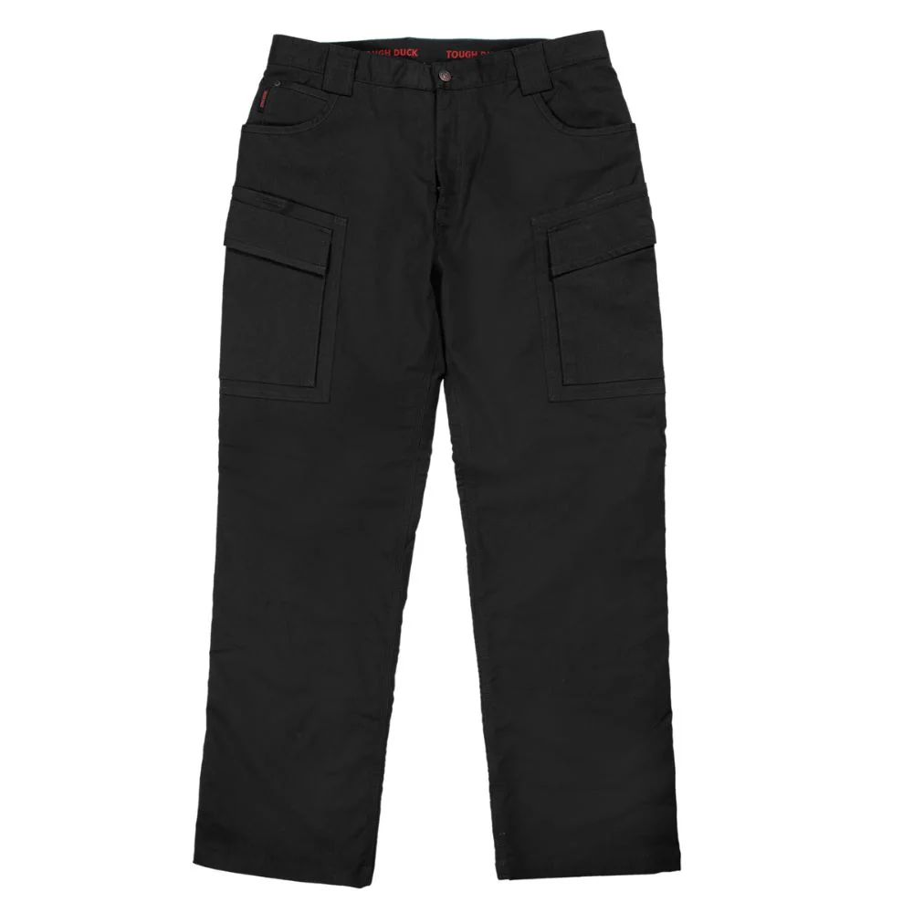 Tough Duck Pantalon cargo en sergé souple doublé de polaire pour hommes WP06 - Noir - Image 4
