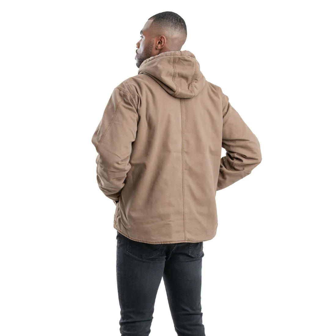 Veste à capuche doublée en sherpa délavée Berne pour homme HJ47 - Image 3