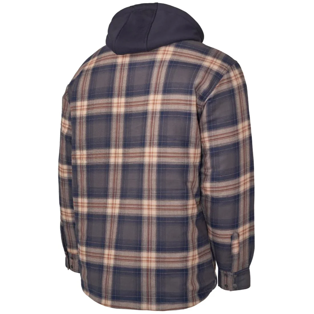 Veste-chemise en flanelle à capuche et doublure matelassée Tough Duck pour homme WS06 - marine/brun - Image 2