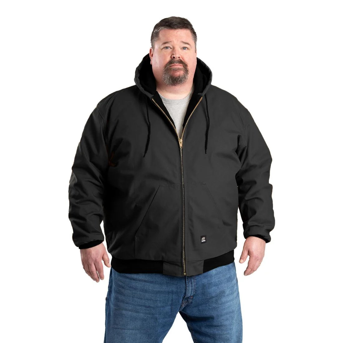 Veste de travail active à capuche Heritage Duck pour hommes Berne HJ51 - Noir - Image 4