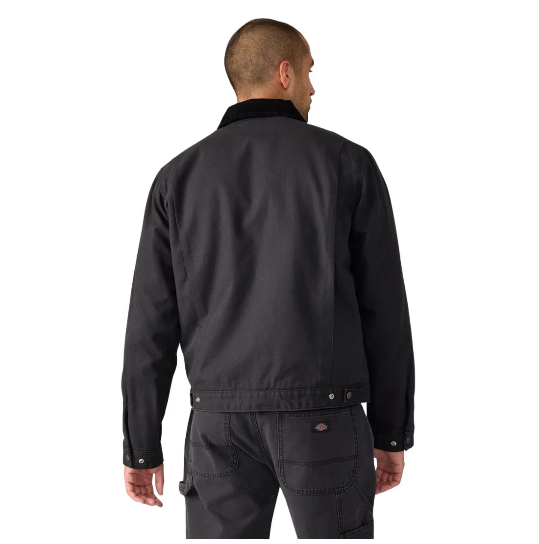 Veste de travail en toile de canard Dickies pour homme, doublée de tissu couverture A8DEV - Noir - Image 2