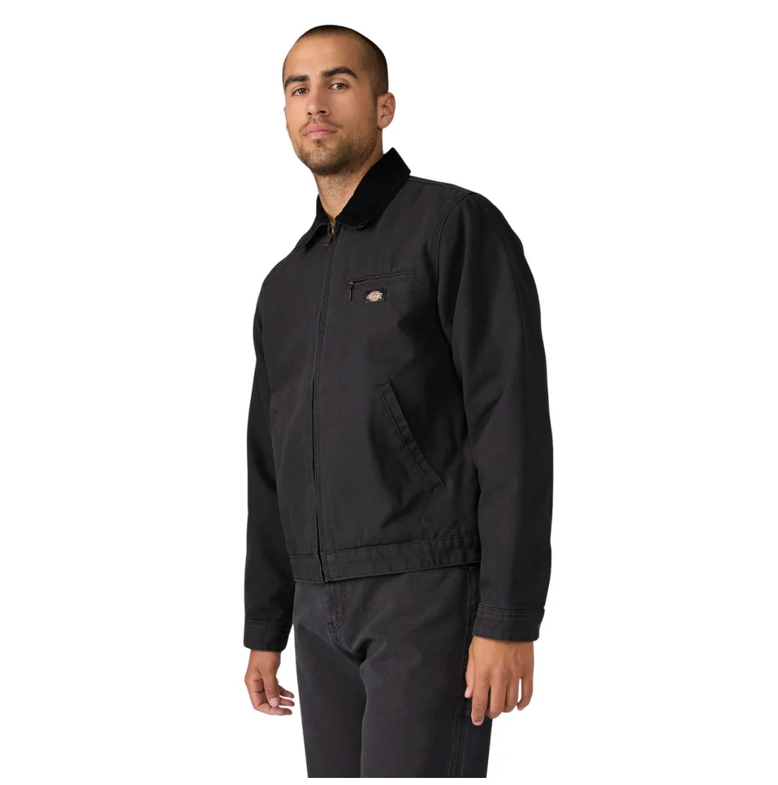 Veste de travail en toile de canard Dickies pour homme, doublée de tissu couverture A8DEV - Noir - Image 3