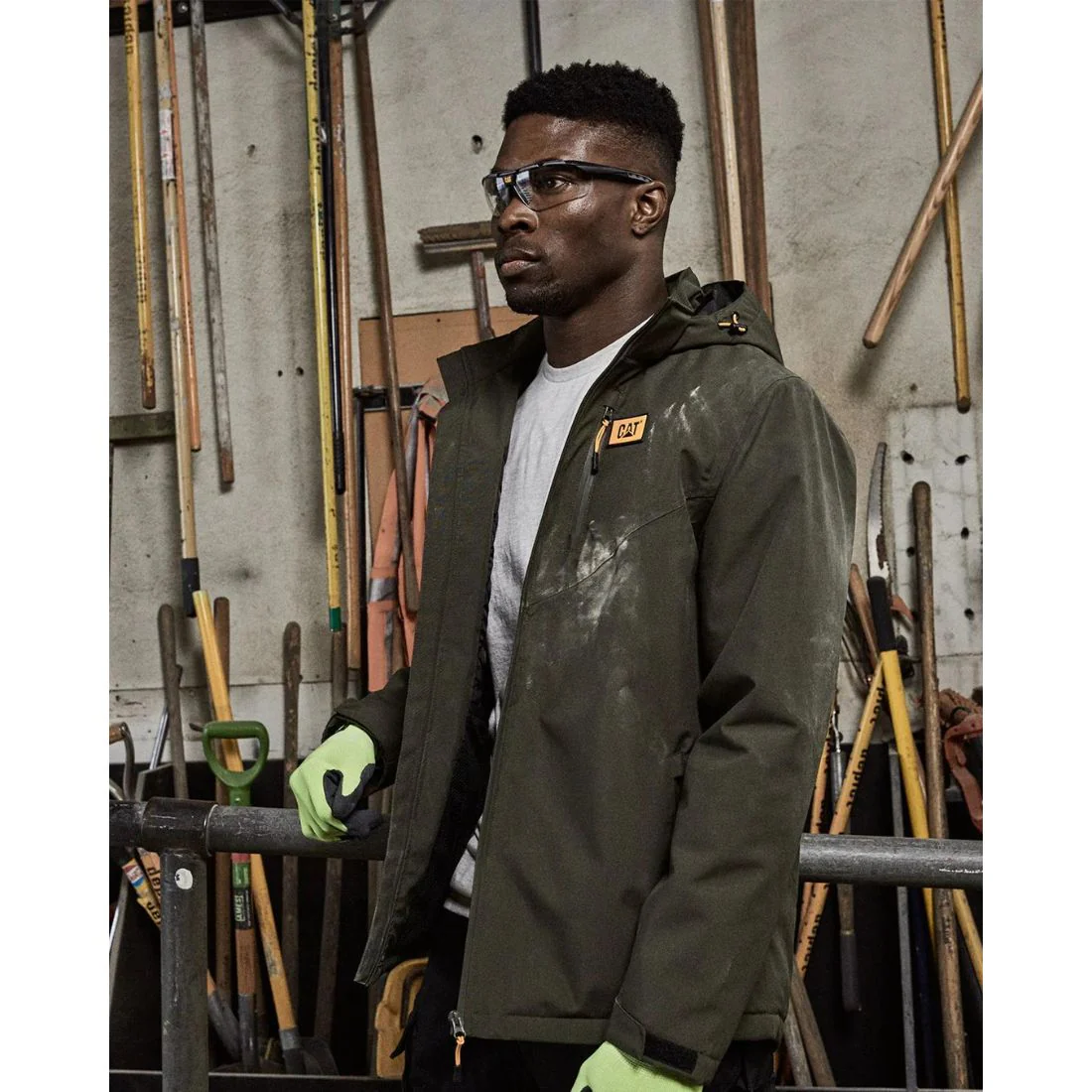 Veste de travail isolée légère CAT pour hommes 1040038 - Army Moss - Image 3