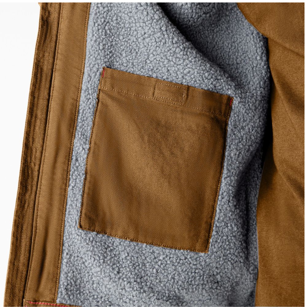 Veste Dickies pour homme en toile de coton épaisse doublée polaire TJ360 - Brun - Image 5