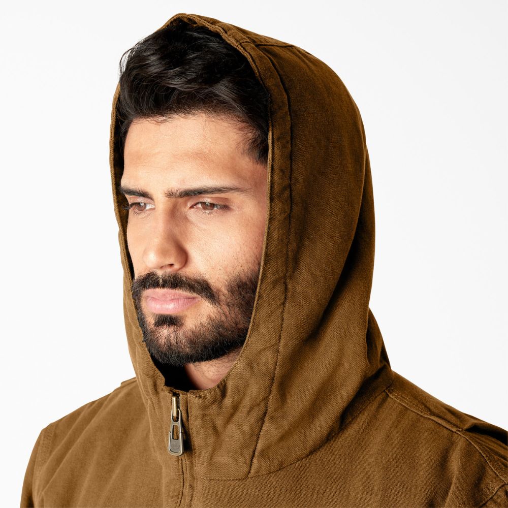 Veste Dickies pour homme en toile de coton épaisse doublée polaire TJ360 - Brun - Image 7